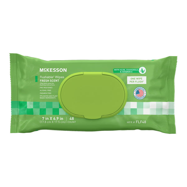 McKesson Flushable Personal Wipe Soft Pack Scented 48 Count (1241750_CS) 576/CS