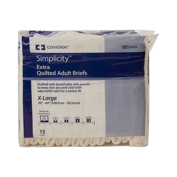 Wings™ Extra Quilted Unisex Adult Incontinence Brief X-Large Disposable Moderate Absorbency (846765_BG) 15/BG