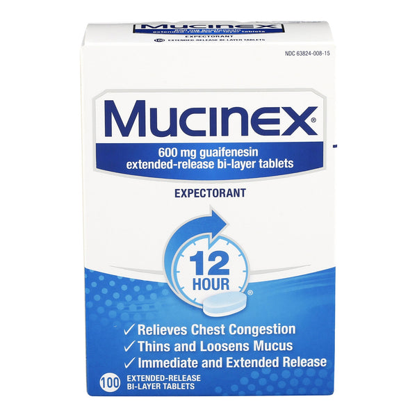 Mucinex® Cold and Cough Relief 600 mg Strength Extended Release Tablet 100 per Bottle (777455_BT) 1/BT