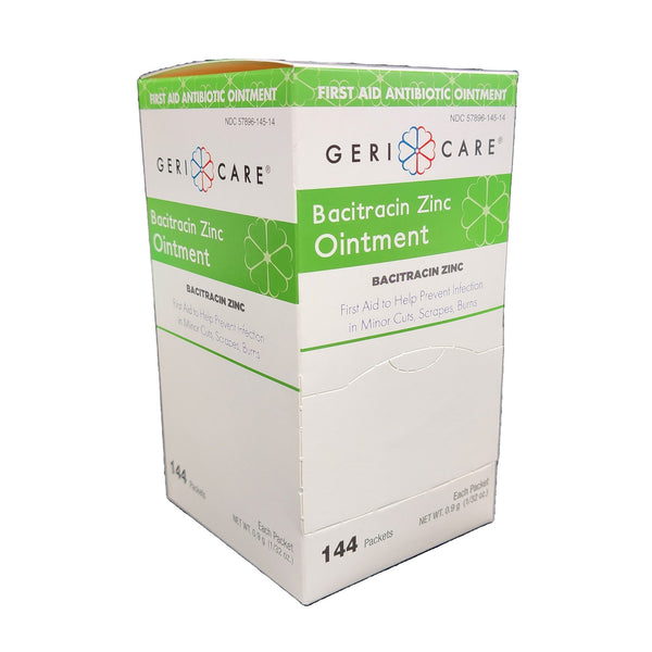 Geri-Care First Aid Antibiotic Bacitracin Zinc Ointment 0.9 Gram Individual Packet (1220888_CS) 1728/CS