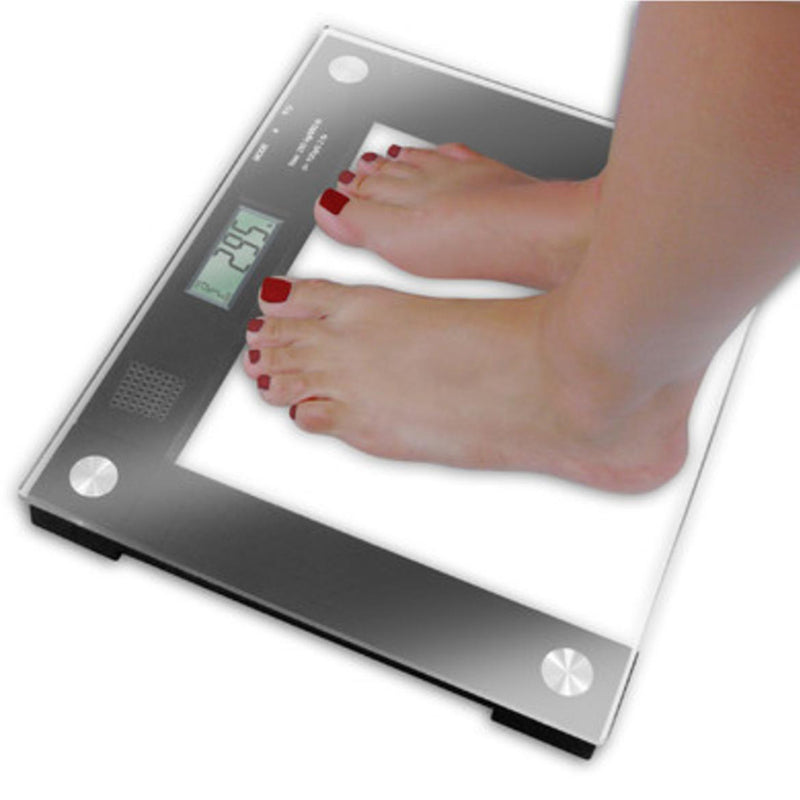 Ideaworks® Floor Scale Digital Display 550 lbs. / 250 kg Capacity Black / Glass AC Power (848530_EA) 1/EA