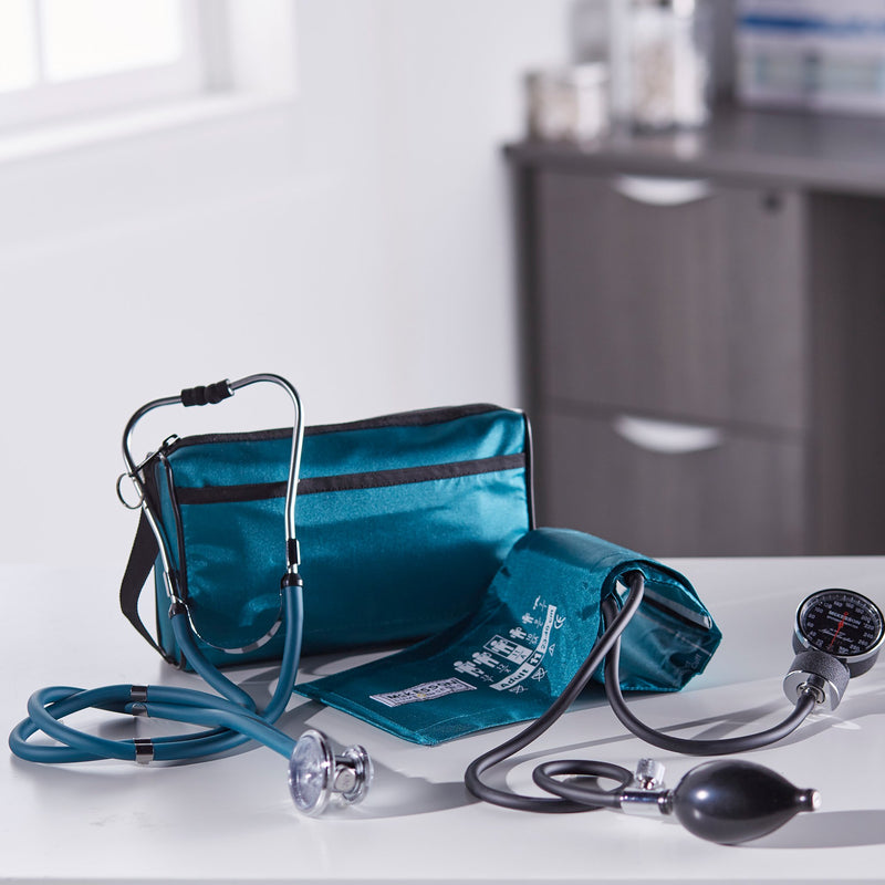 McKesson Brand Reusable Aneroid / Stethoscope Set 23 to 33 cm Adult Cuff Dual Head Sprague Stethoscope Pocket Aneroid (803195_BX) 1/BX
