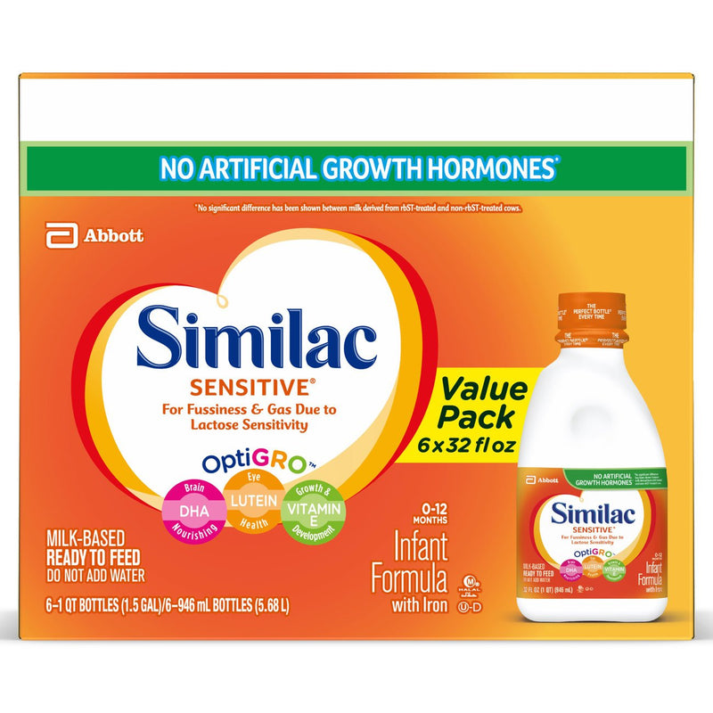 Similac Sensitive® Infant Formula Unflavored 32 oz. Bottle Liquid Iron Lactose Sensitivity (746699_EA) 1/EA