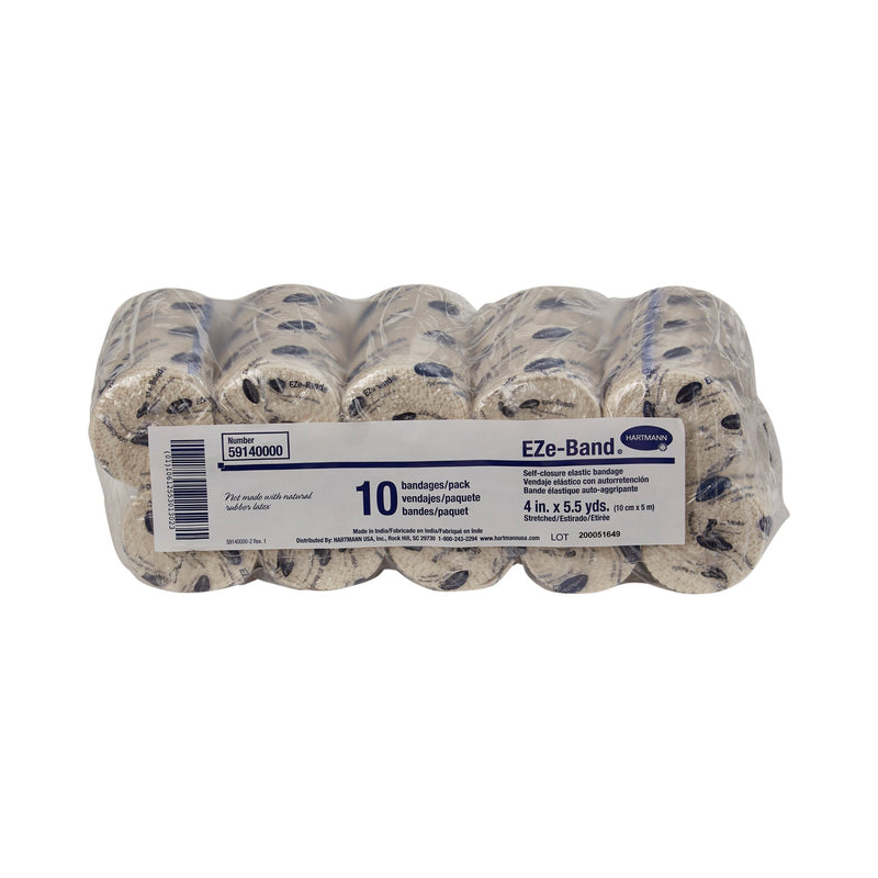 EZe-Band® LF Elastic Bandage 4 Inch X 5-1/2 Yard Double Hook and Loop Closure Tan NonSterile Standard Compression (442367_CS) 60/CS