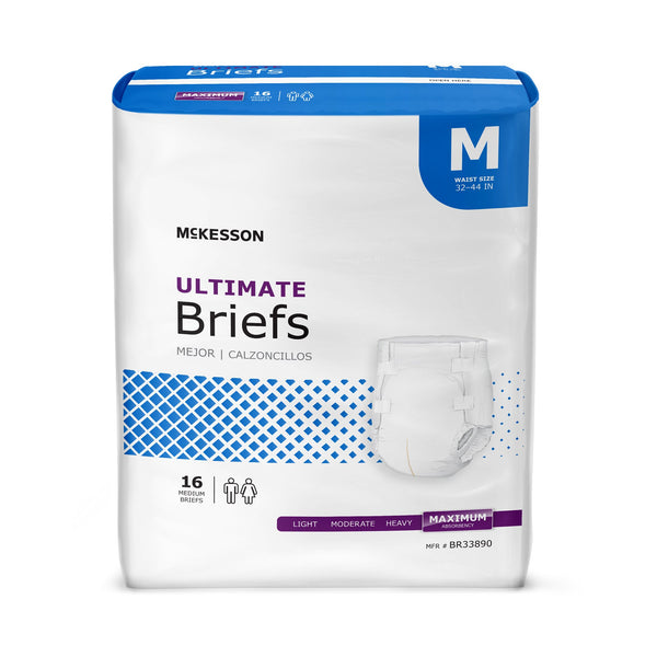 McKesson Unisex Adult Incontinence Brief Medium Disposable Heavy Absorbency (1141834_BG) 16/BG