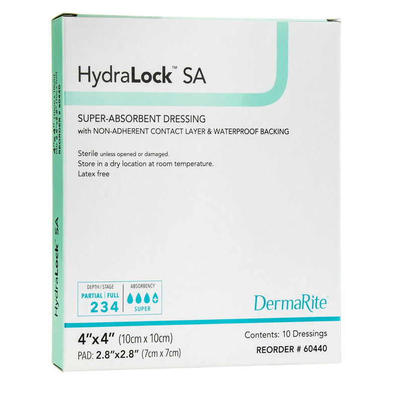 HydraLock™ SA Super Absorbent Dressing 4 X 4 Inch Square (949202_BX) 10/BX