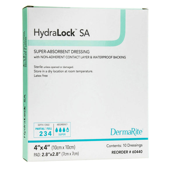 HydraLock™ SA Super Absorbent Dressing 4 X 4 Inch Square (949202_EA) 1/EA
