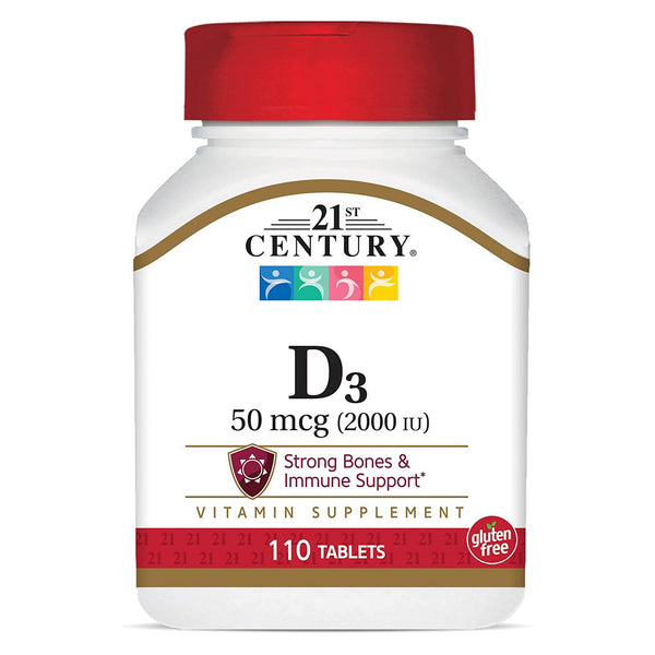 21st Century® Vitamin Supplement Vitamin D 2,000 IU Strength Tablet 110 per Bottle (852701_BT) 1/BT