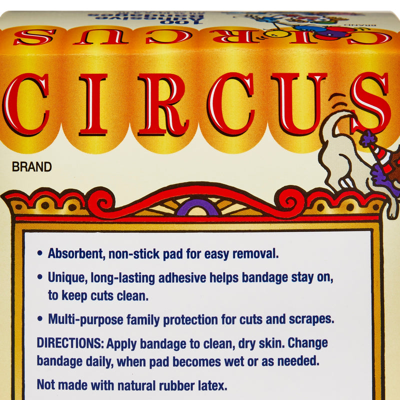 American® White Cross Stat Strip® Adhesive Strip 3/4 X 3 Inch Fabric Rectangle Kid Design (Circus) Sterile (296235_CS) 1200/CS