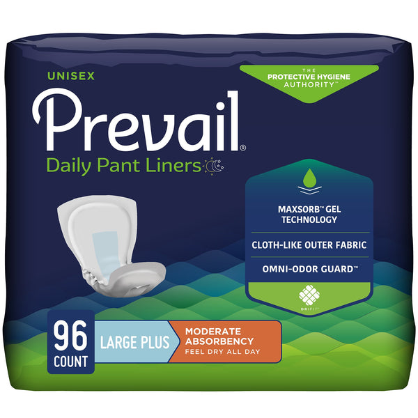 Prevail® Daily Pant Liners Incontinence Liner 28 Inch Length Moderate Absorbency Polymer Core Large Plus (747198_PK) 16/PK