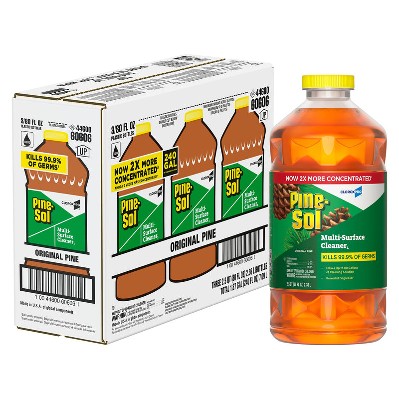 Pine-Sol® Surface Disinfectant Cleaner Broad Spectrum Manual Pour Liquid 80 oz. Bottle Pine Scent NonSterile (1255978_CS) 3/CS