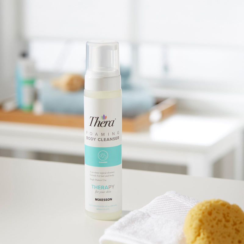 Thera® Rinse-Free Shampoo and Body Wash Foaming 9 oz. Pump Bottle Scented (1049759_BT) 1/BT