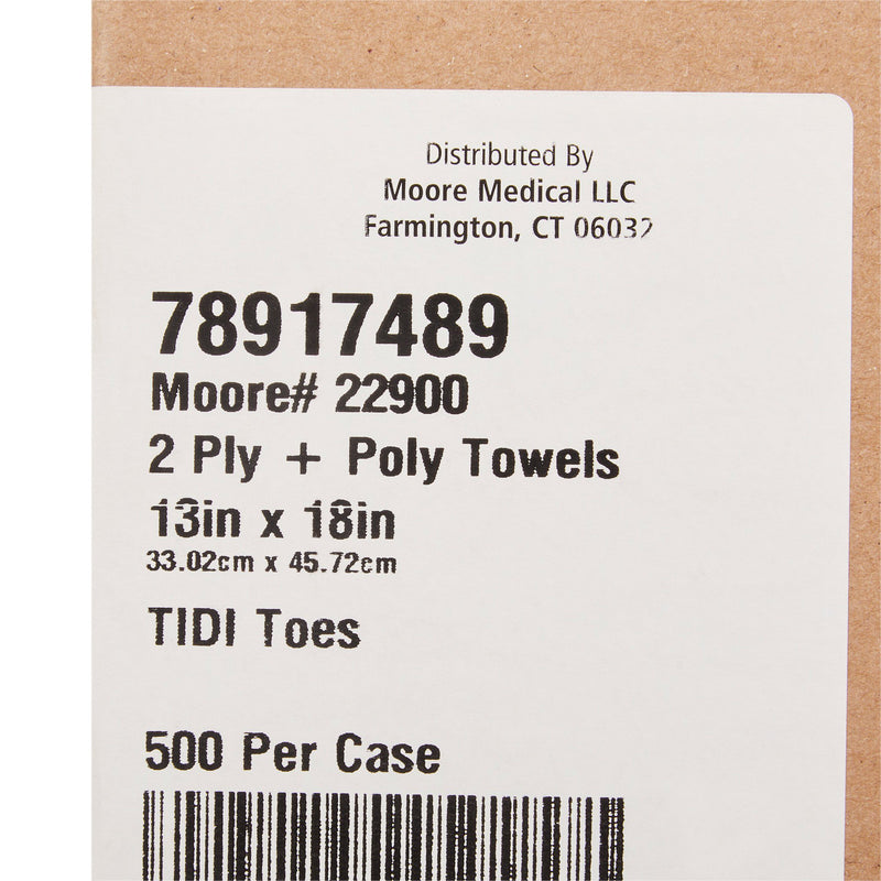 McKesson Procedure Towel 13 W X 18 L Inch White / Blue Cartoon Toes NonSterile (1069097_CS) 500/CS