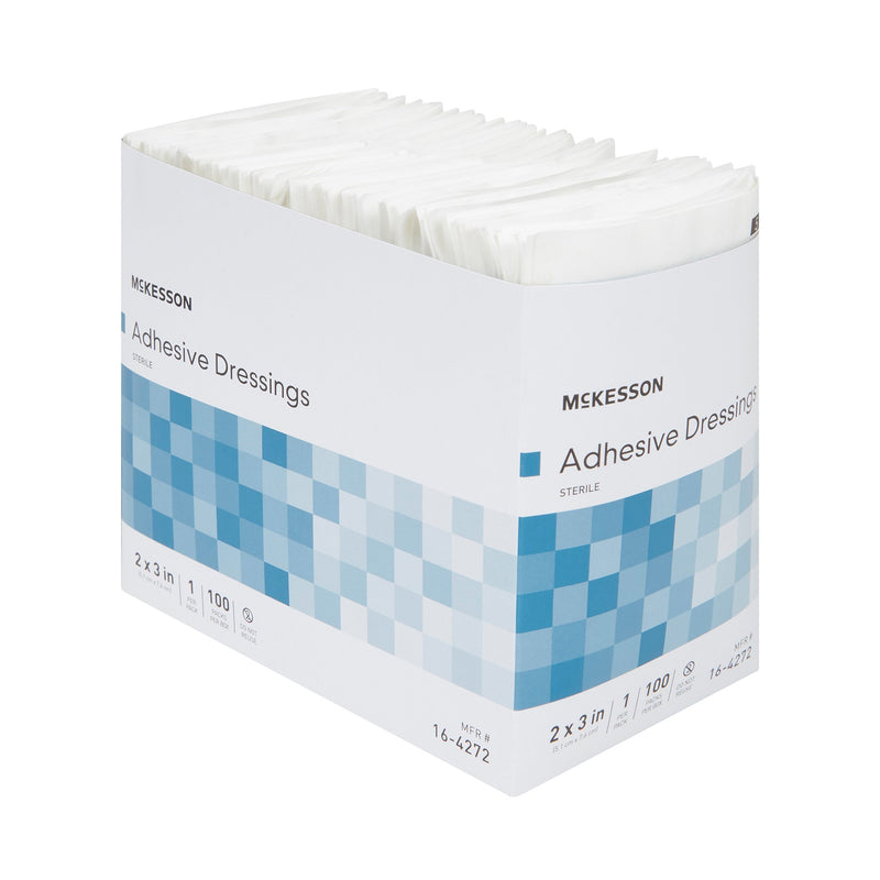 McKesson Non-Adherent Dressing with Adhesive 2 X 3 Inch Sterile 1 per Pack (1088663_BX) 100/BX