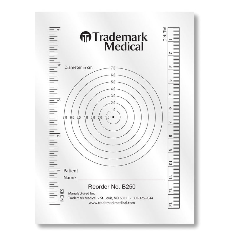 Trademark Medical Measuring Guide 3-3/4 X 5-1/2 Inch Plastic (233315_BX) 250/BX