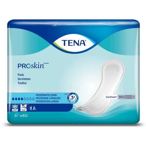 TENA ProSkin™ Moderate Long Bladder Control Pad 12 Inch Length Moderate Absorbency Dry-Fast Core™ One Size Fits Most (766686_BG) 60/BG