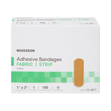 McKesson Adhesive Strip 1 X 3 Inch Fabric Rectangle Tan Sterile (466872_BX) 100/BX