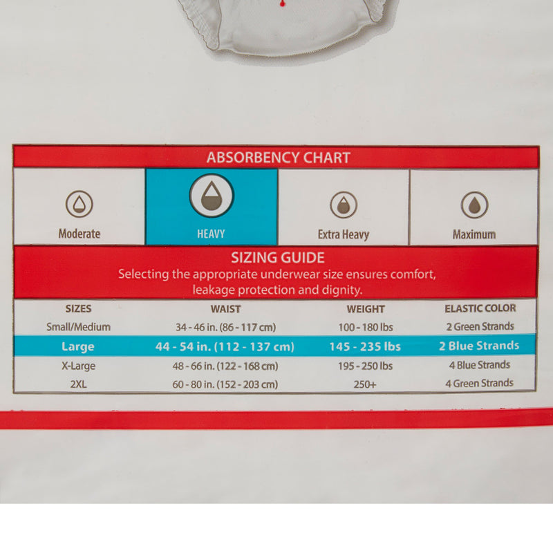 Sure Care™ Plus Unisex Adult Absorbent Underwear Pull On with Tear Away Seams Large Disposable Heavy Absorbency (823429_CS) 100/CS