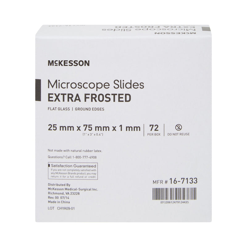 McKesson Microscope Slide 1 X 3 Inch X 1 mm Extra-Frosted End (464499_CS) 20/CS
