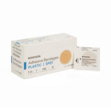 McKesson Adhesive Spot Bandage 1 Inch Plastic Round Tan Sterile (466877_BX) 100/BX