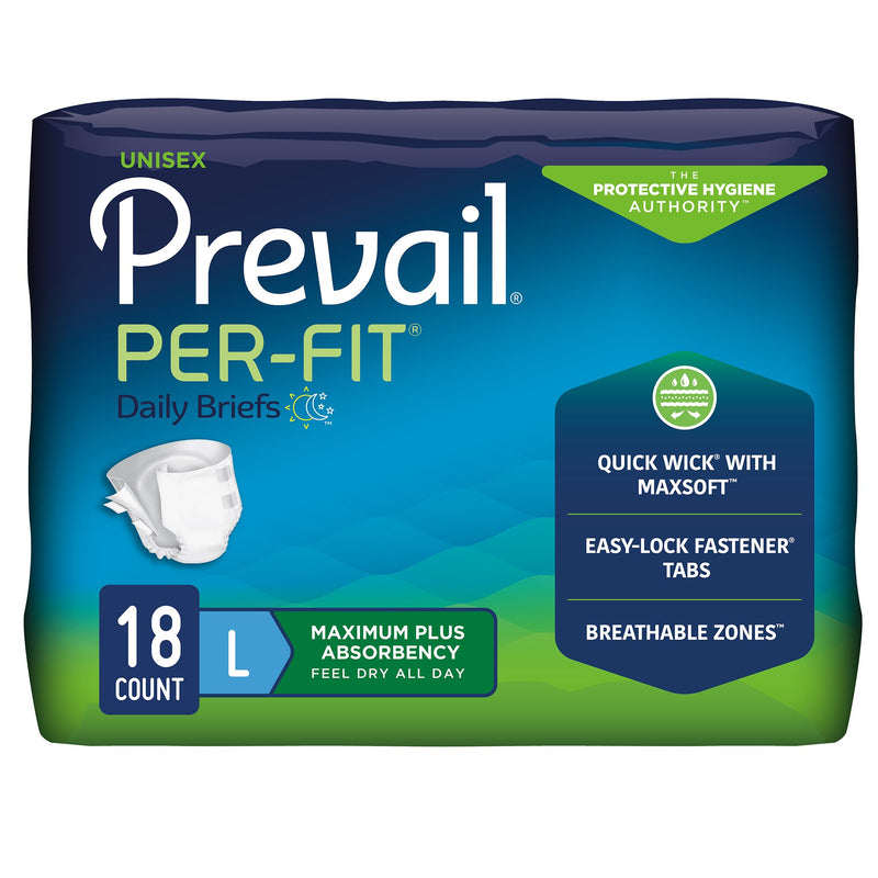 Prevail® Per-Fit® Maximum Plus Unisex Adult Incontinence Brief Large Disposable Heavy Absorbency (554691_PK) 18/PK