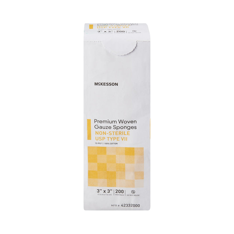 McKesson Gauze Sponge 3 X 3 Inch 12-Ply NonSterile 200 per Pack (1043629_PK) 200/PK