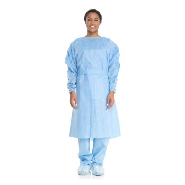 Halyard Tri-Layer Protective Procedure Gown X-Large Blue NonSterile AAMI Level 2 Disposable (683687_CS) 100/CS