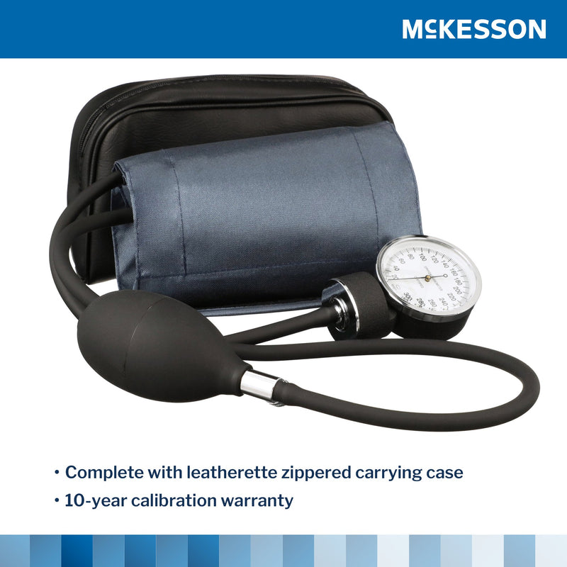 McKesson Brand Aneroid Sphygmomanometer Unit Large Adult Cuff Nylon Cuff 34 - 50 cm Pocket Aneroid (803198_BX) 1/BX