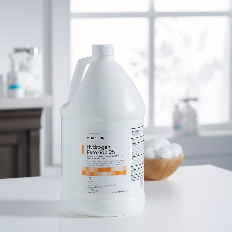 McKesson Brand Antiseptic Hydrogen Peroxide Topical Liquid 1 gal. Bottle (139307_EA) 1/EA