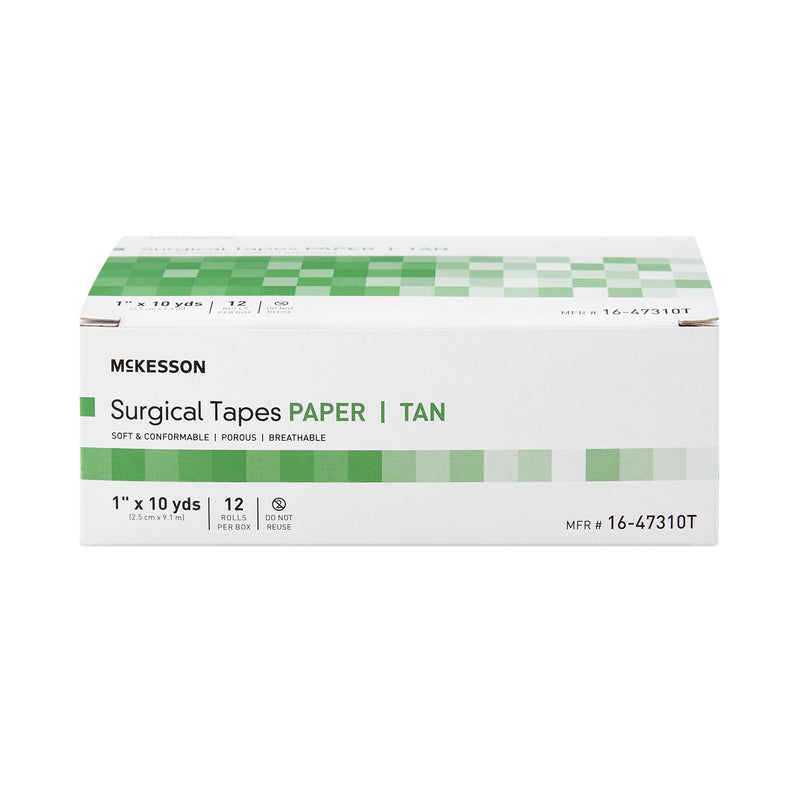 McKesson Medical Tape Tan 1 Inch X 10 Yard Paper NonSterile (1055584_BX) 12/BX