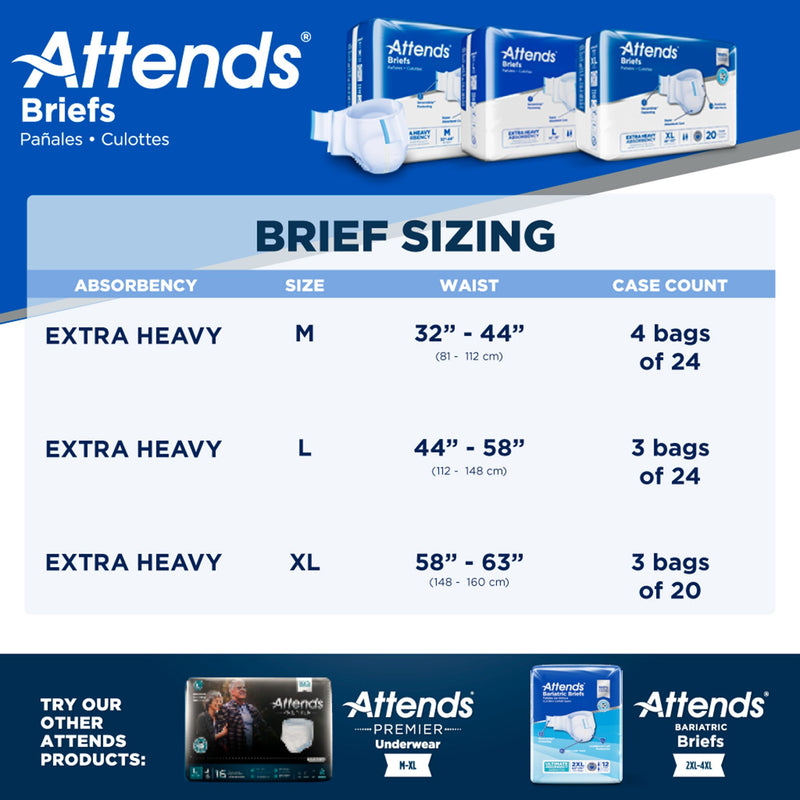 Attends® Care Advanced Unisex Adult Incontinence Brief X-Large Disposable Heavy Absorbency (957931_CS) 60/CS