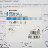 McKesson Sterilization Wrap Blue 30 X 30 Inch Single Layer Cellulose Steam / EO Gas (1156132_BX) 1/BX