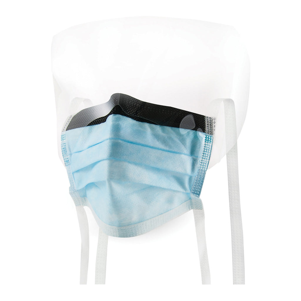 McKesson Surgical Mask with Eye Shield Anti-fog ASTM Level 3 Tie Closu ...
