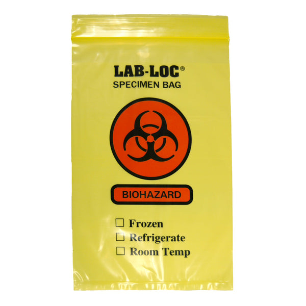 Lab-Loc® Specimen Transport Bag with Document Pouch 6 X 9 Inch Zip Closure Biohazard Symbol / Storage Instructions NonSterile (560272_CS) 1000/CS