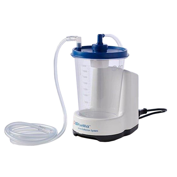 PureWick™ Urine Collection System Suction Pump, 2000 mL Collection Canister with Lid, Pump Tubing, Collector Tubing, Elbow Connector, 2 Privacy Covers, Power Cord (1190914_CS) 1/CS