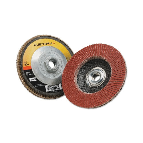 3M™ Cubitron II™ Flap Disc 967A, 4-1/2 in dia, 60 Grit, 5/8 in-11 Arbor, 13,300 RPM, Type 27 (405-051141-55603) 10 EA / CA