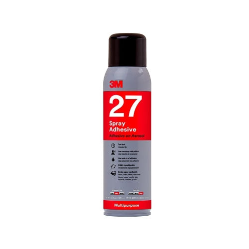 3M™ Multi-Purpose 27 Spray Adhesive, 13.5 oz Aerosol Can, White (405-051111-07832) 12 CN / CA