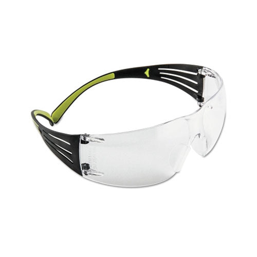 3M™ SecureFit™ 400 Series Protective Eyewear, Clear Lens, Anti-Fog, Anti-Scratch, Polycarbonate, Green/Black Frame (247-SF401AF) 20 EA / CA