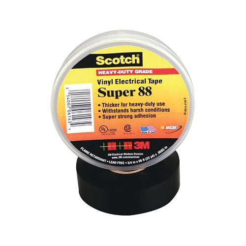 3M™ Super 88 Vinyl Electrical Tape, 2 in x 36 yd, Black (500-103561) 1 Roll