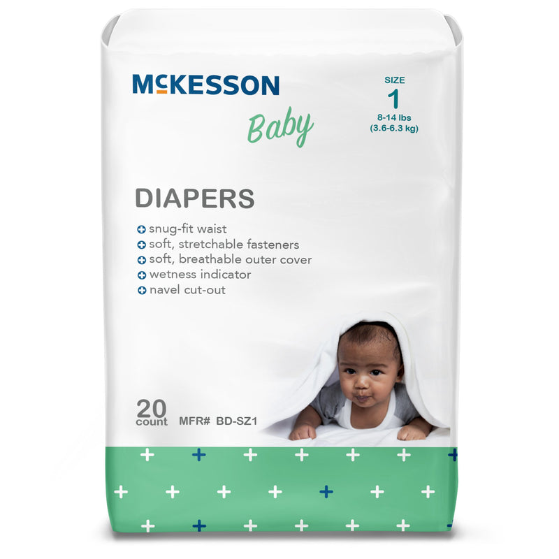 McKesson Unisex Baby Diaper Size 1 Disposable Heavy Absorbency (1144474_BG) 1/BG
