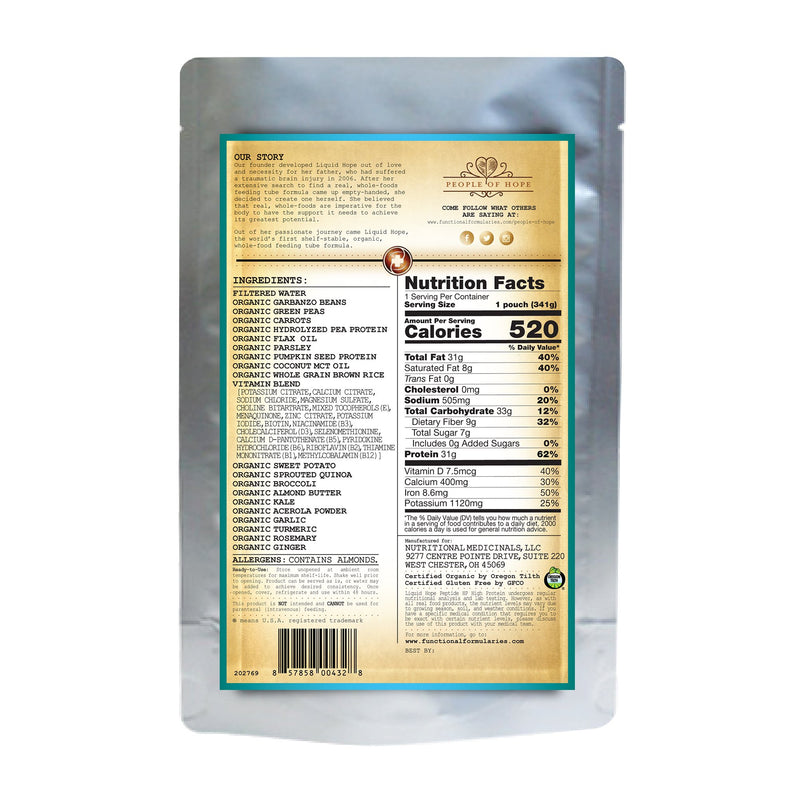 Liquid Hope® Peptide HP Formula Oral Supplement Unflavored Liquid 12 oz. Pouch (1204910_CS) 24/CS