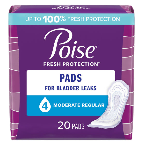 Poise® Fresh Protection™ Bladder Control Pad 10.9 Inch Length Moderate Absorbency Sodium Polyacrylate Core One Size Fits Most (481042_PK) 20/PK