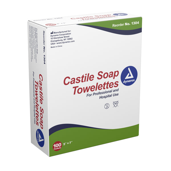Dynarex® Castile Soap Towelette Individual Packet Scented 100 Count (689284_CS) 1000/CS