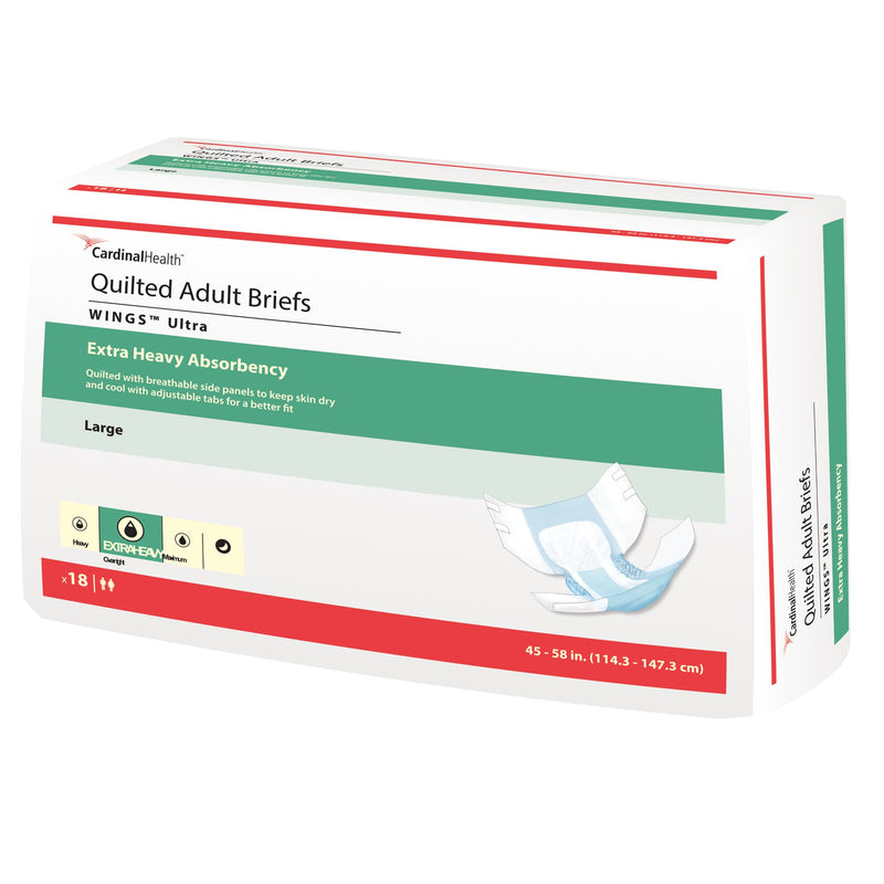 Wings™ Ultra Unisex Adult Incontinence Brief Large Disposable Heavy Absorbency (960581_BG) 18/BG