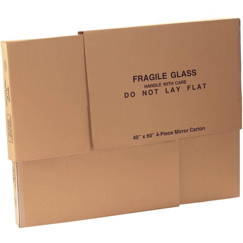 40 x 3 1/2 x 60" 1 Piece of 40 x 60" 4-Piece Mirror Boxes (40604PCMC) Bundle Of 4