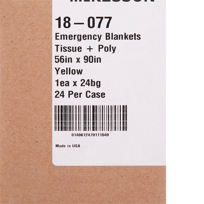 McKesson Emergency Blanket 56 X 90 Inch Tissue / Poly Laminate 10 oz. (440936_CS) 24/CS