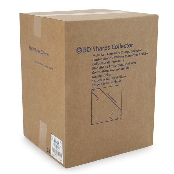 BD™ Sharps Container Red Base 5-3/10 H X 9-1/10 W X 5 D Inch Vertical Entry 0.825 Gallon (140598_CS) 24/CS