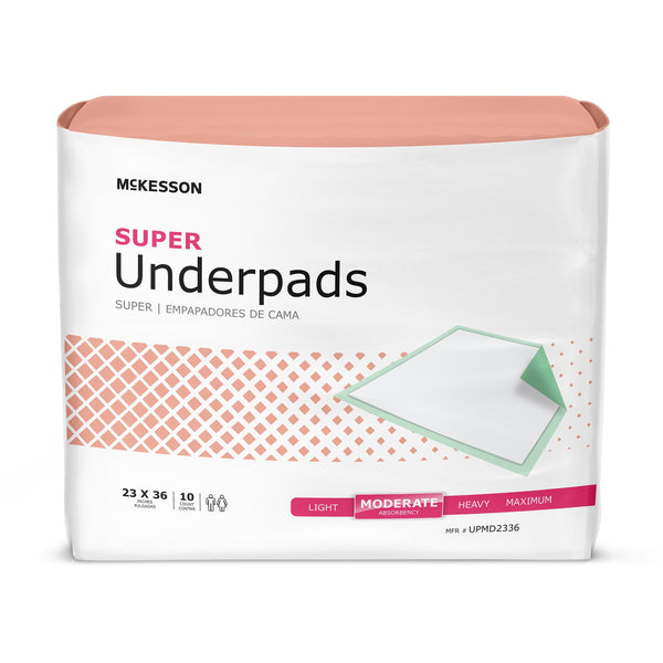 McKesson Super Disposable Underpad 23 X 36 Inch Fluff / Polymer Moderate Absorbency (724035_CS) 150/CS
