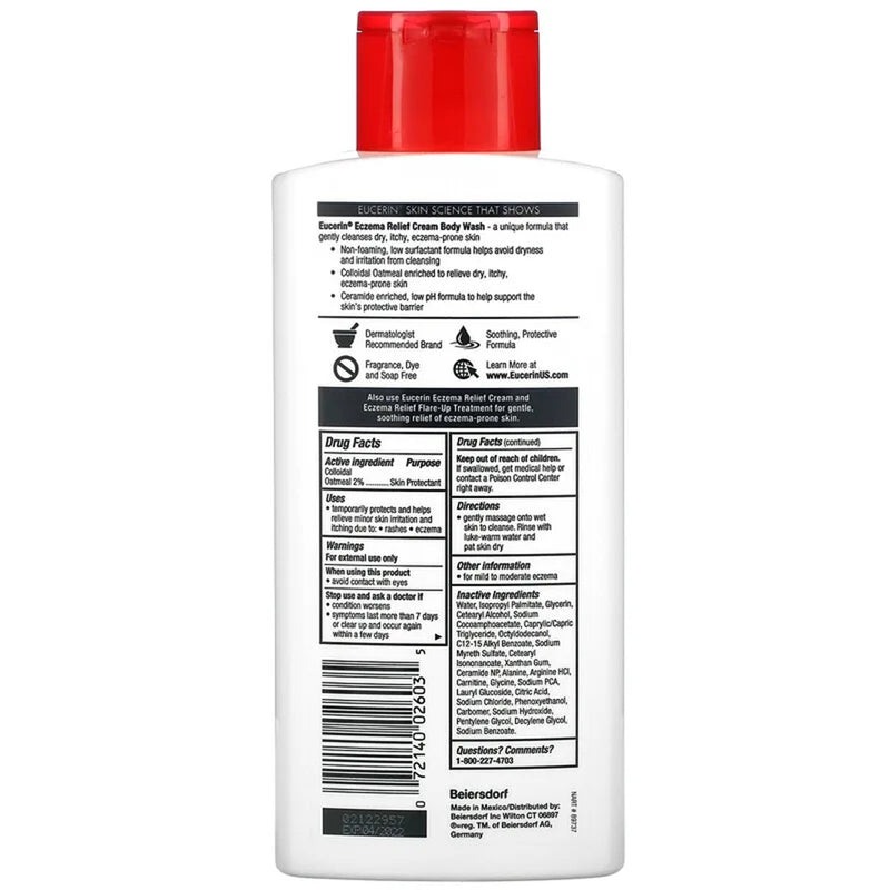 Eucerin® Eczema Relief Body Wash Cream 13.5 oz. Bottle Unscented (1231871_EA) 1/EA