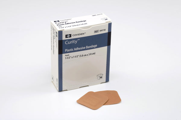 Curity™ Adhesive Spot Bandage 1-1/2 Inch Plastic Square Tan Sterile (785717_BX) 50/BX